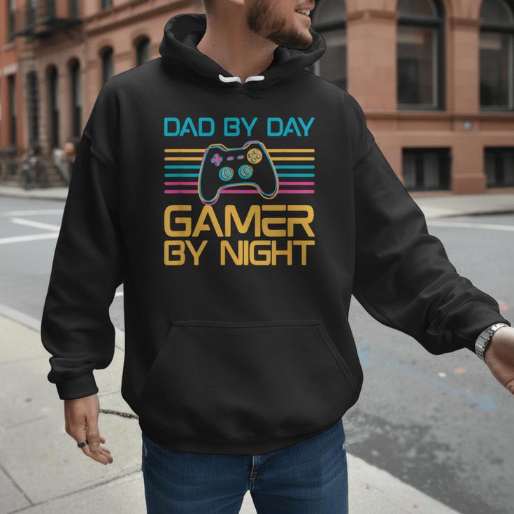 Dad By Day Gamer By Night Video Games Lover Gamer Dad Men Hoodie