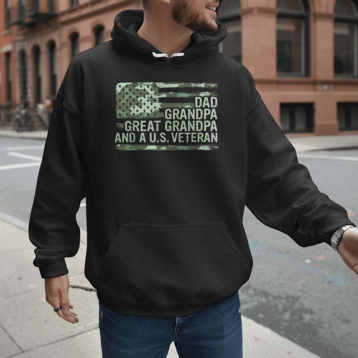 Dad Grandpa Great Grandpa Veteran Fathers Day Great Grandpa Men Hoodie