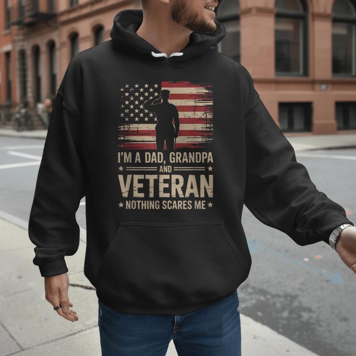 Im A Dad Grandpa And A Veteran Nothing Scares Me Veteran Men Hoodie Im A Dad Grandpa And A Veteran Nothing Scares Me Veteran Men Hoodie