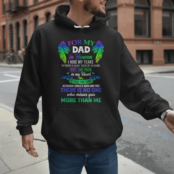 For My Dad In Heaven Touching Tribute For Passed Away Father Men Hoodie