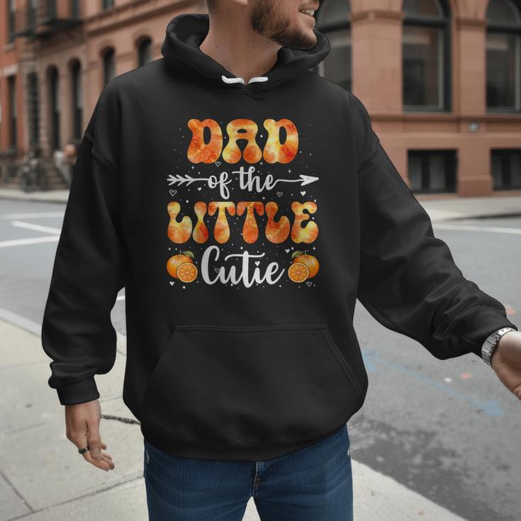 Dad Little Cutie Baby Shower Orange 1st Birthday Party Men Hoodie