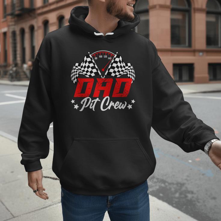 Dad Pit Crew Birthday Party Race Car Lover Racing Family Men Hoodie