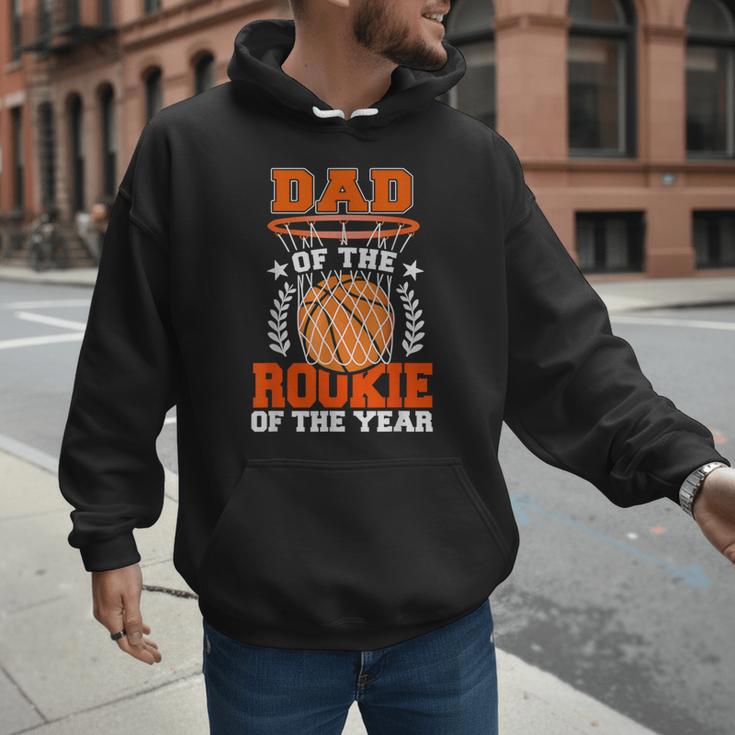 Dad Of Rookie 1st Basketball Bday Theme Matching Men Hoodie