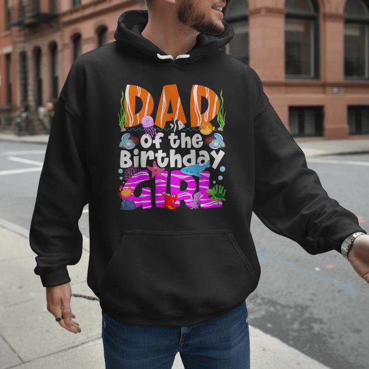 Dad Under Sea Birthday Party Girls Ocean Sea Animals Themed Men Hoodie