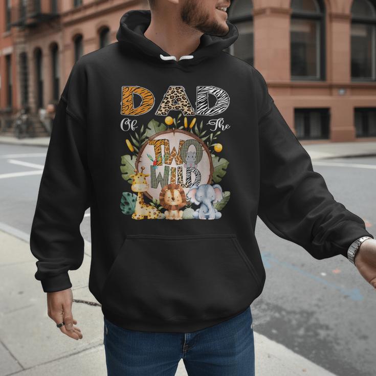Dad Of The Two Wild Animal Safari 2Nd Birthday Party Men Hoodie