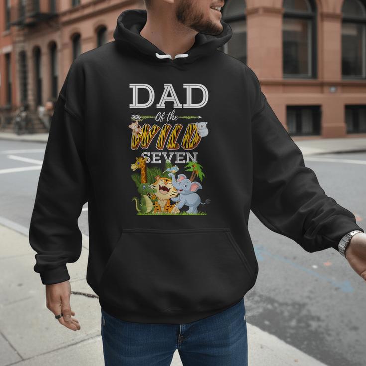 Dad Of The Wild Seven Animal Safari 7th Birthday Party Men Hoodie Dad Of The Wild Seven Animal Safari 7th Birthday Party Men Hoodie