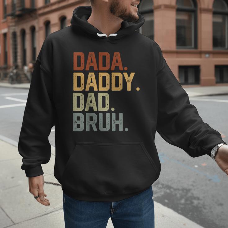 Dada Daddy Dad Bruh Retro Vintage Fathers Day Vintage Men Hoodie