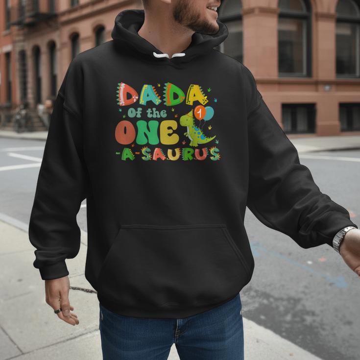 Dada Of The One-A-Saurus 1st Birthday Boy Dinosaur Family Men Hoodie