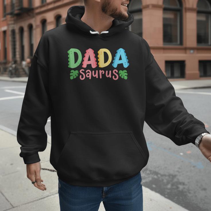Dada Saurus Kids Dinosaur Birthday Party Family Matching Men Hoodie