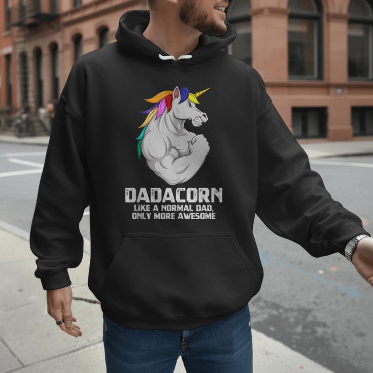 Dadacorn Muscle Dad Unicorn Fathers Day Men Hoodie
