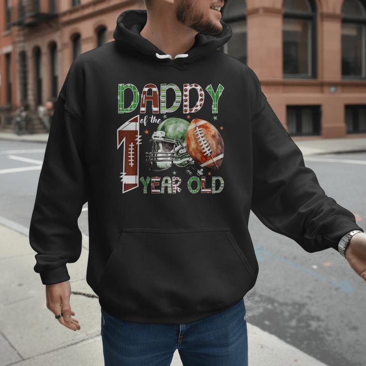 Daddy Of The 1 Year Old Football Lover 1st Birthday Boy Men Hoodie