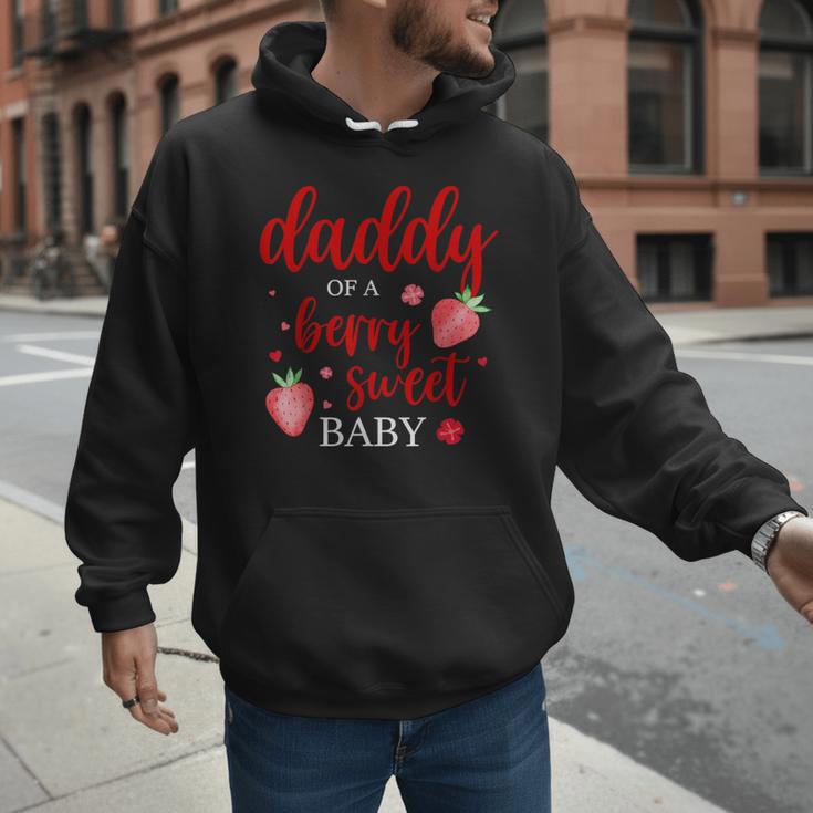 Daddy Of A Berry Sweet One Strawberry Baby First Birthday Men Hoodie