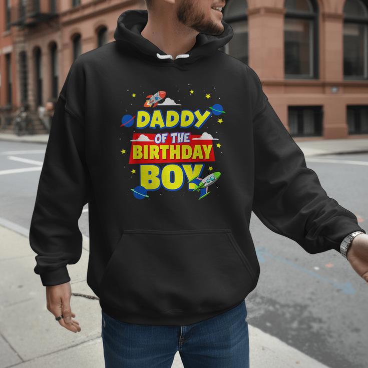Daddy Of The Birthday Astronaut Boy Outer Space Theme Party Men Hoodie