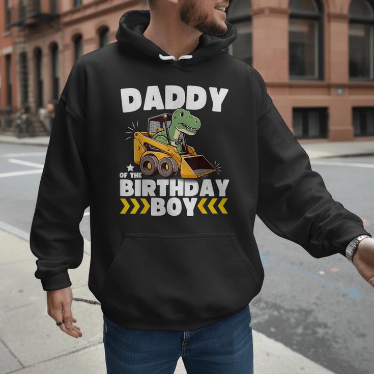 Daddy Of The Birthday Boy Dinosaur Construction Worker Truck Men Hoodie