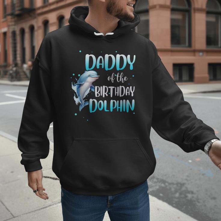 Daddy Of The Birthday Dolphin Family Matching Party Squad Men Hoodie Daddy Of The Birthday Dolphin Family Matching Party Squad Men Hoodie
