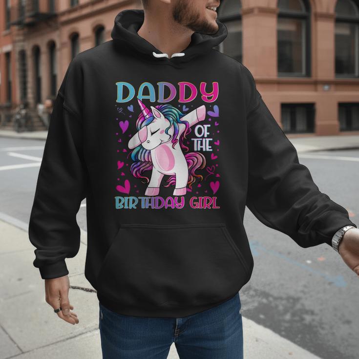 Daddy Of The Birthday Girl Dabbing Unicorn Dad Daddy Small Men Hoodie