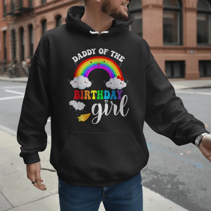 Daddy Of The Birthday Girl Rainbow B-Day Matching Family Men Hoodie