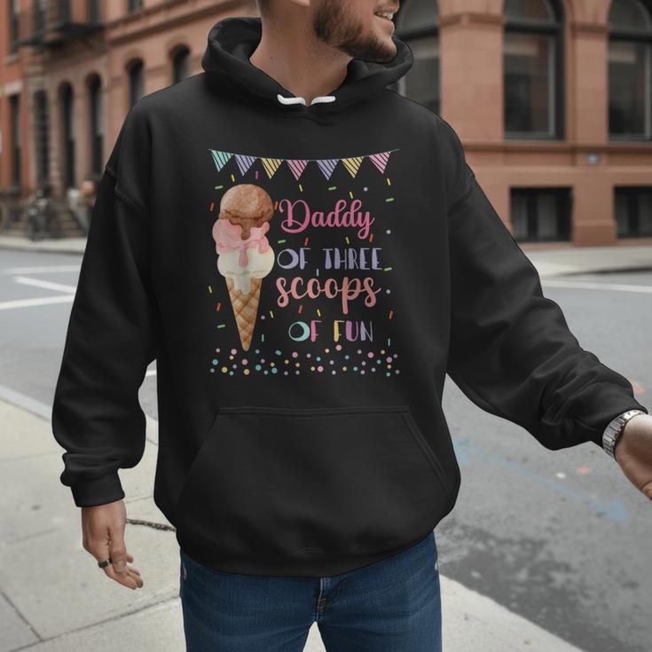 Daddy Dad Ice Cream Third Birthday Three Scoops Of Fun Men Hoodie Daddy Dad Ice Cream Third Birthday Three Scoops Of Fun Men Hoodie