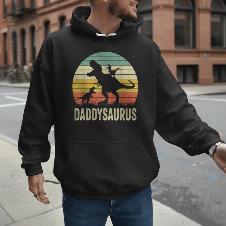 Daddy Dinosaur Daddysaurus 2 Kids For Dad Men Hoodie