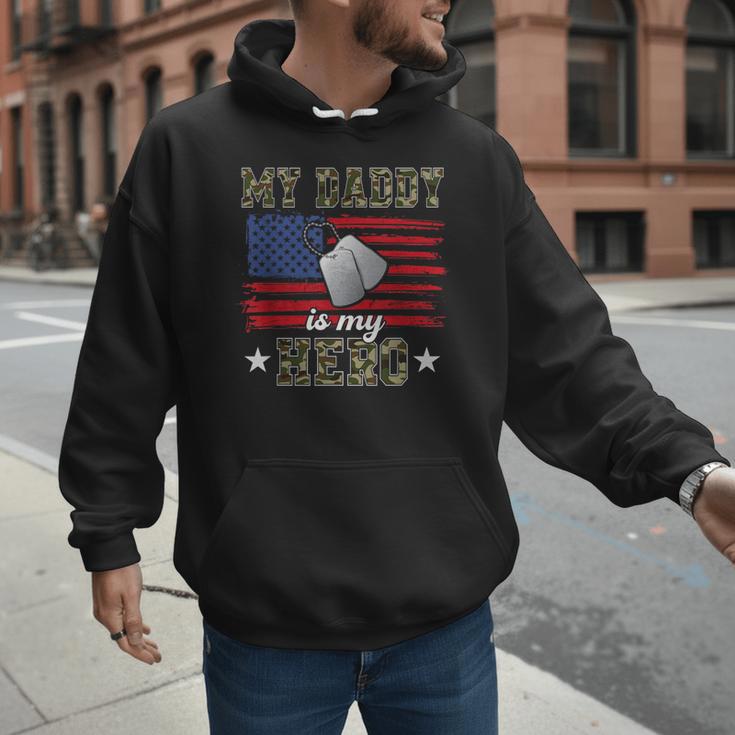 My Daddy Is My Hero Military Dad American Flag Army Proud Ar Men Hoodie