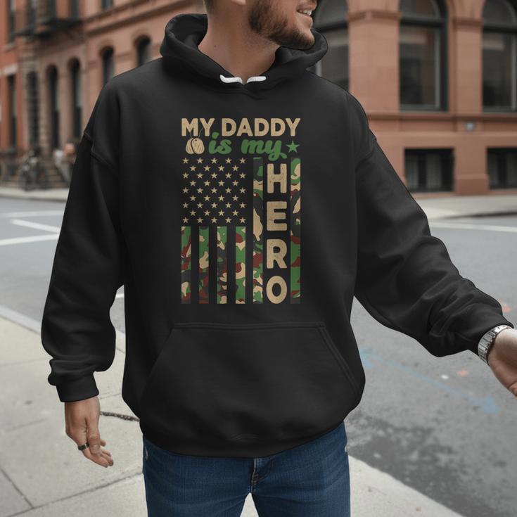 My Daddy Is My Hero Military Dad US Flag Father’s Day Men Hoodie
