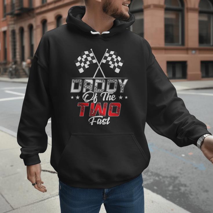 Daddy Of The Two Fast Second Birthday Racing Car Family Men Hoodie