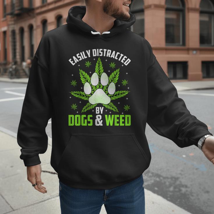 Dogs And Weed Dad Mom Dog Lover Cannabis Marijuana For Men Women Men Hoodie