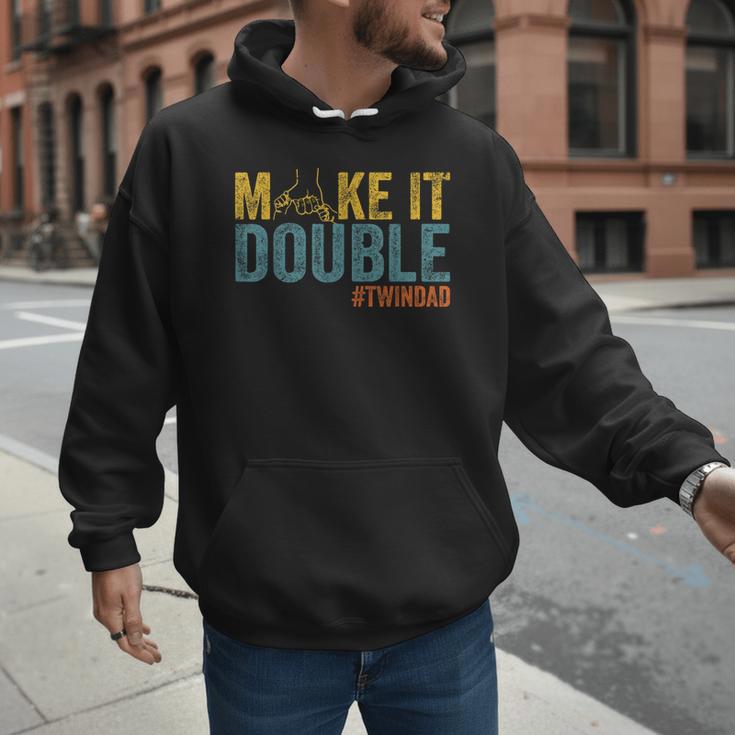 Make It A Double Twin Dad New Dad Expecting Twins Men Hoodie