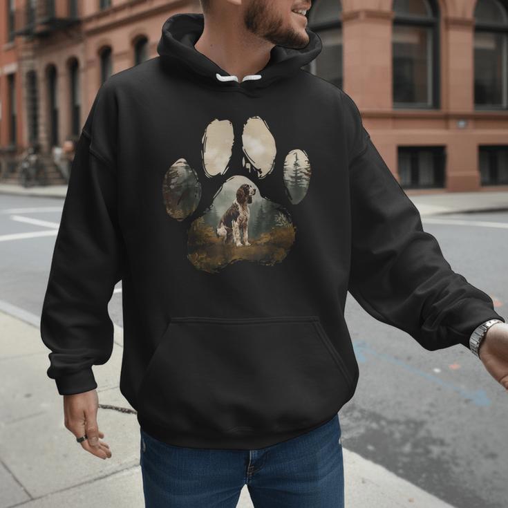 English Springer Spaniel Mountain Paw Dog Mom Dad Men Hoodie