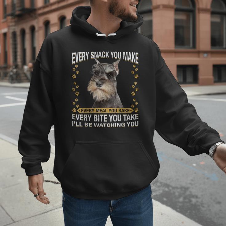 Every Snack You Make Miniature Schnauzer Dog Mom Dad Men Hoodie