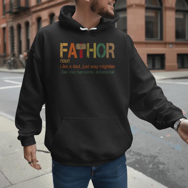 FA-Thor Like Dad Just Way Mightier Hero Fathers Day Small Men Hoodie