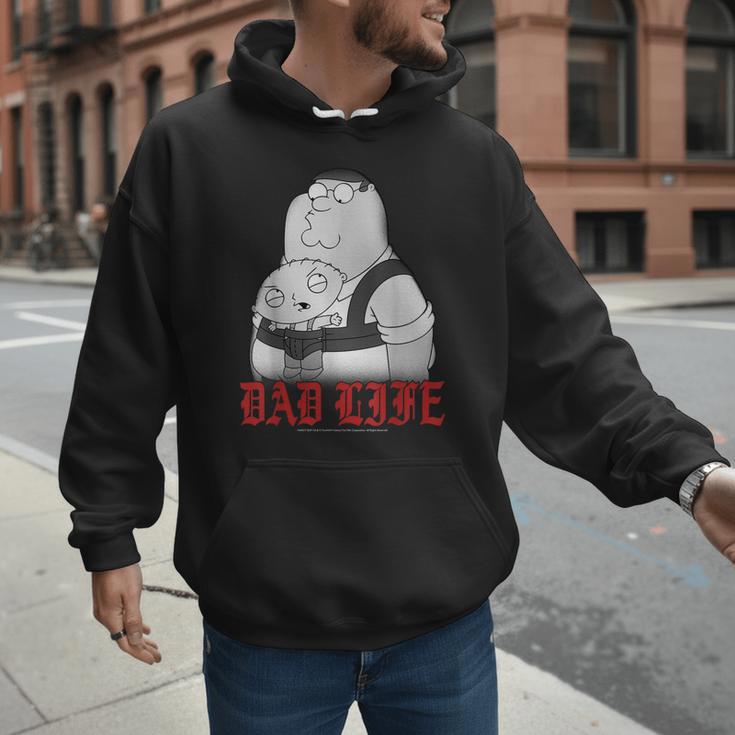 Family Guy Peter Stewie Dad Life Distressed Big Chest Logo Men Hoodie