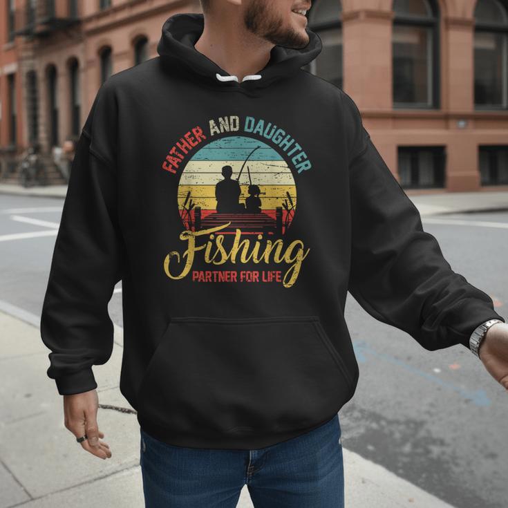 Father Daughter Fishing Partner For Life Retro Matching Dad Men Hoodie