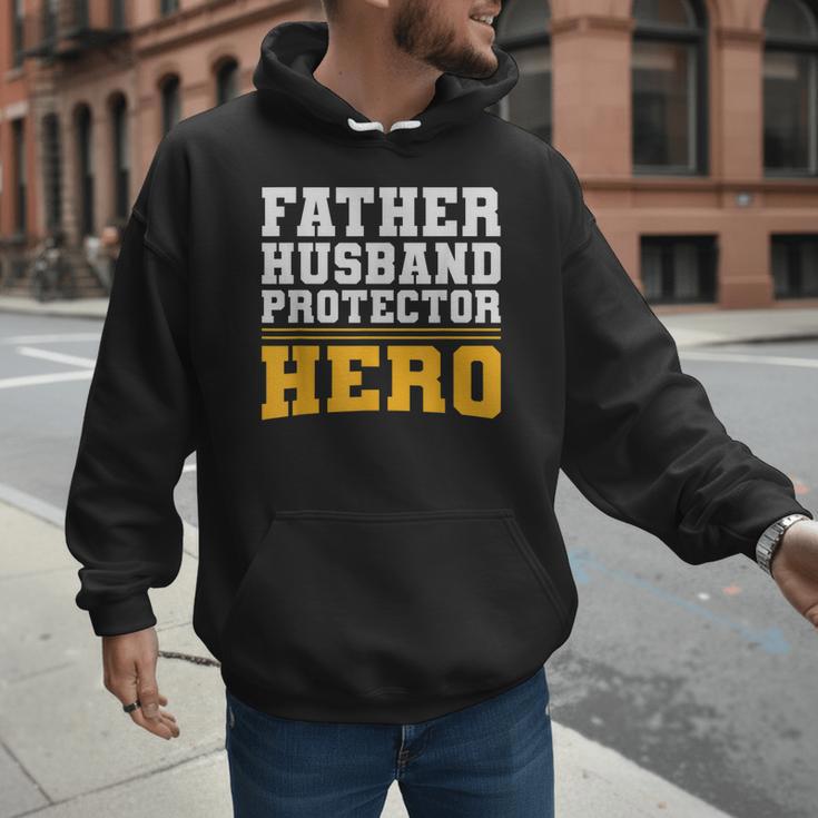 FATHER HUSBAND PROTECTOR HERO Dad Daddy Fathers Day Men Hoodie