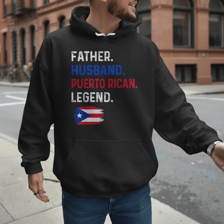 Father Husband Puerto Rican Legend Proud Dad Rico Flag Men Hoodie