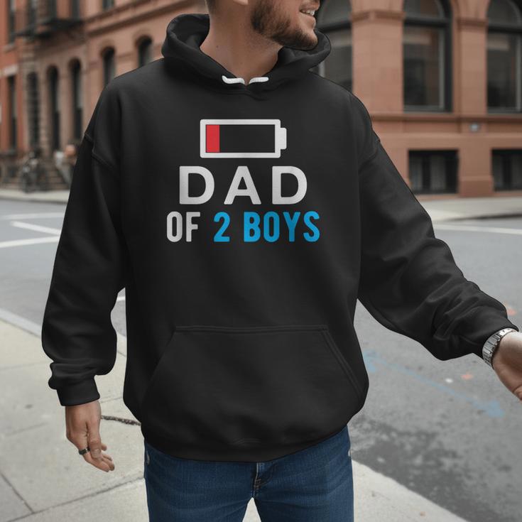 Father's Day Tee Dad Of 2 Boys Man Idea Men Hoodie
