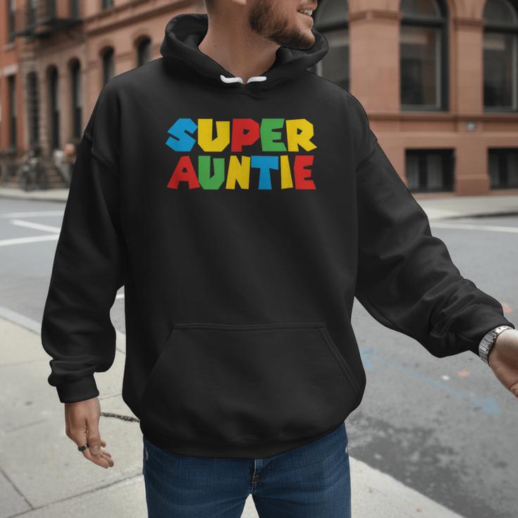 Gamer Aunt Super Auntie Gaming Matching Dad & Mom Kids Men Hoodie