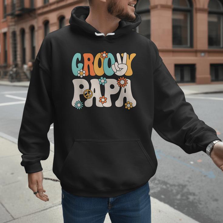 Groovy Papa Dad Retro Hippie 60s 70s Party Outfit Men Men Hoodie