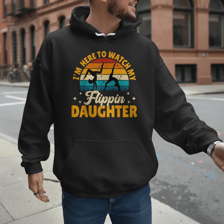 Gymnastics Mom Dad I'm Here To Watch My Flippin' Daughter Men Hoodie