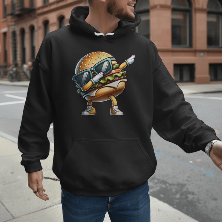 Hamburger Dabbing Kids Men Women Dab Dance Cheeseburgers Dad Men Hoodie