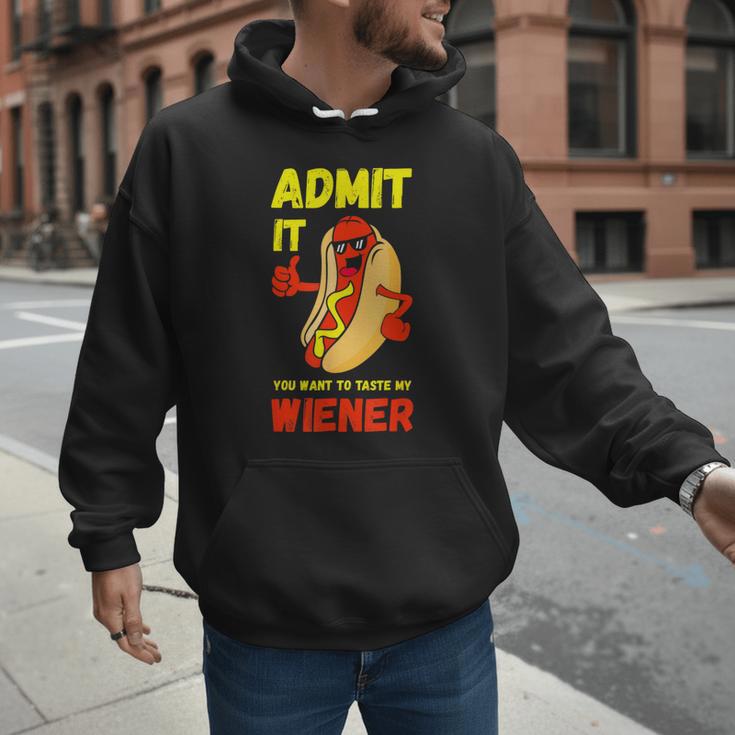 Hilarious Hot Dog Dad Joke Text Pun Dirty Joke -Barbecue Men Hoodie