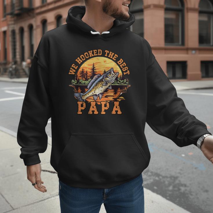 We Hooked The Best Papa Ever Fishing Dad Papa's Day Men Hoodie