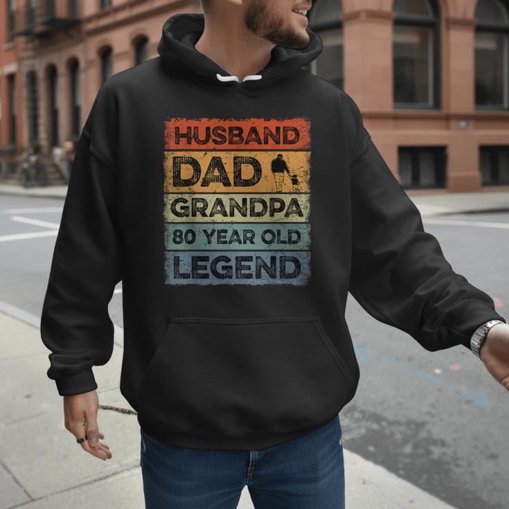 Husband Dad Grandpa 80 Year Old Legend 80th Birthday Vintage Men Hoodie