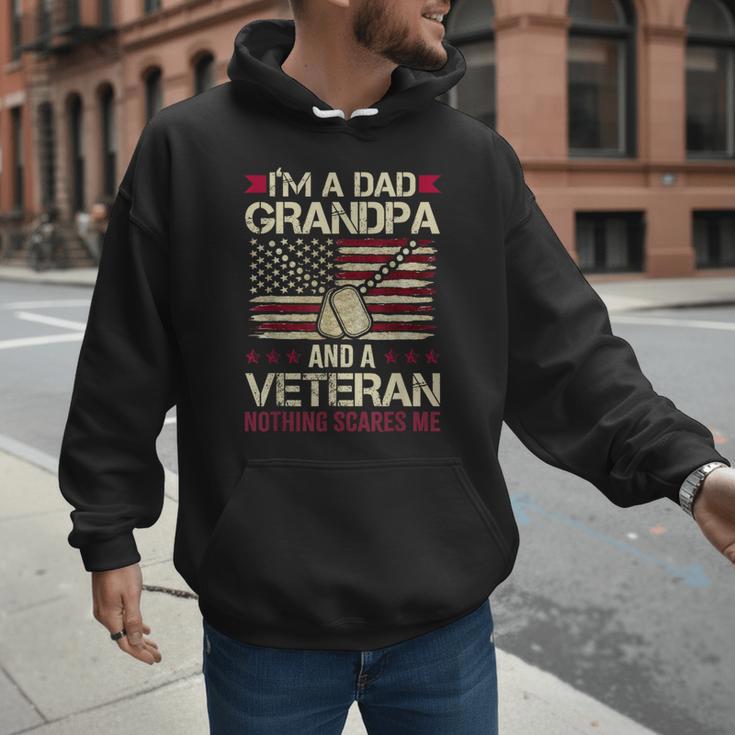 I'm a Dad Grandpa And a Veteran Nothing Scares Me Men Hoodie