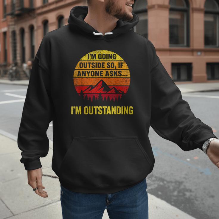 I'm Going Outside If Asked I'm Outstanding Dad Joke Men Hoodie