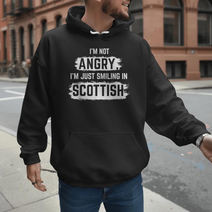 I'm Not Angry I'm Just Smiling In Scottish Dad Fun Scotland Men Hoodie