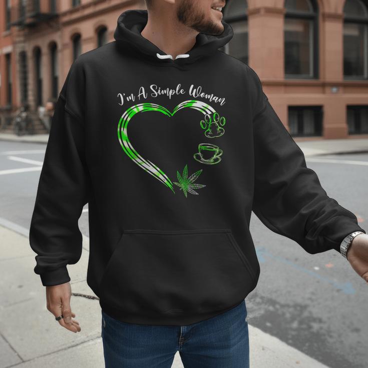 I'm A Simples Woman Loves Weed Coffee And Dog Dad Mom Men Hoodie