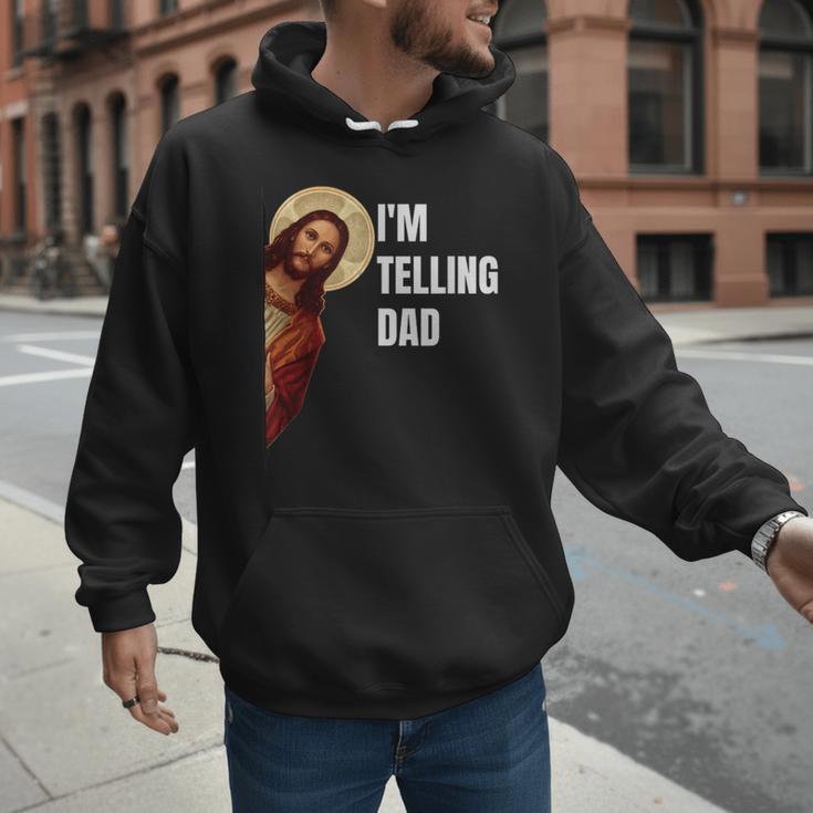 I'm Telling Dad Religious Christian Jesus Meme Men Hoodie