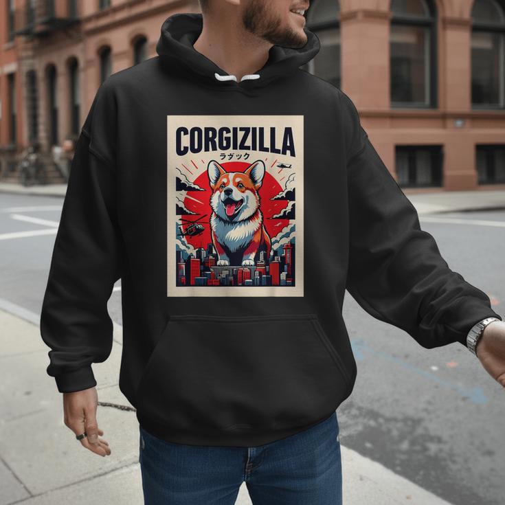 Japanese Art Corgi Dog Mom Dad Men Hoodie