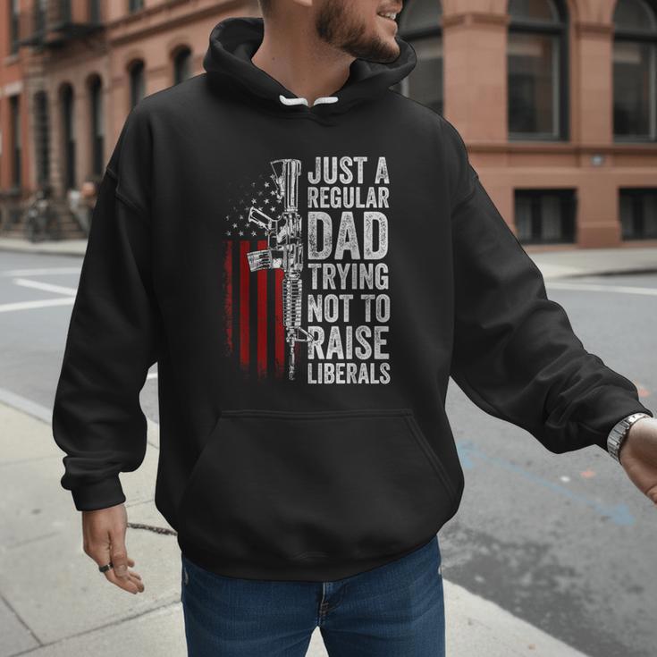 Just A Regular Dad Trying Not To Raise Liberals Father's Day Men Hoodie